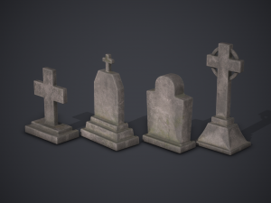 Gravestones Old Tombstones 3D Модель