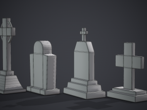 Gravestones Old Tombstones 3D Модель