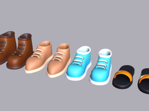 Cartoon Shoes 3D Model