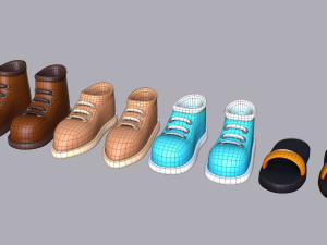 Cartoon Shoes 3D Model