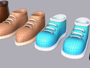 Cartoon Shoes 3D Model