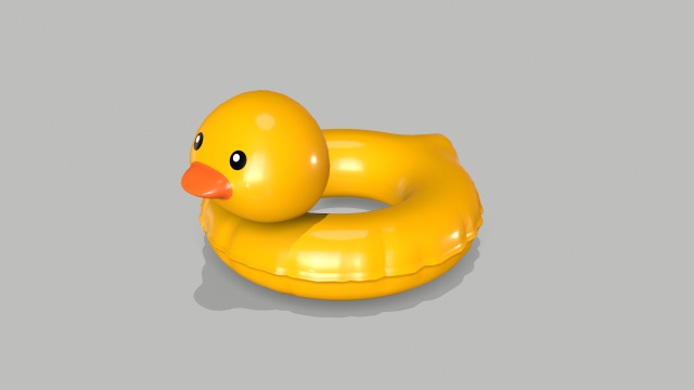 Chick Swimming Ring 3D Model .c4d .max .obj .3ds .fbx .stl .blend 