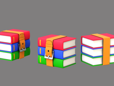Winrar Book Icon 3D Модель