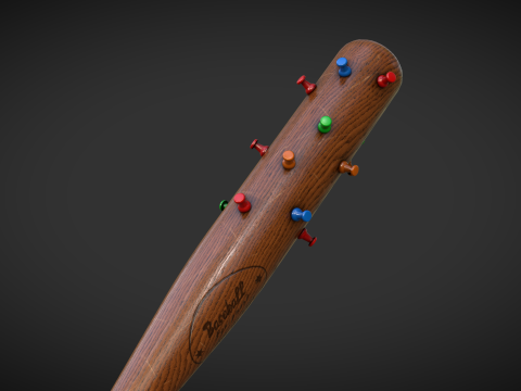 Baseball Bat with Pins Modelo 3D