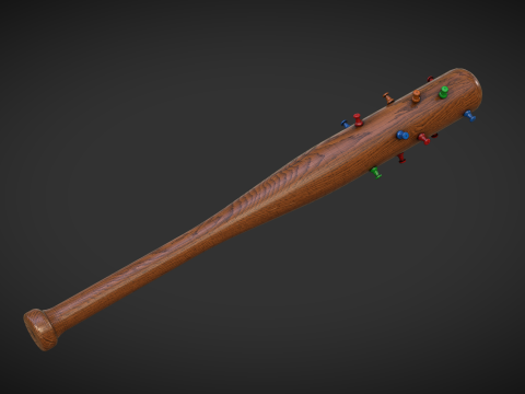 Baseball Bat with Pins Modelo 3D