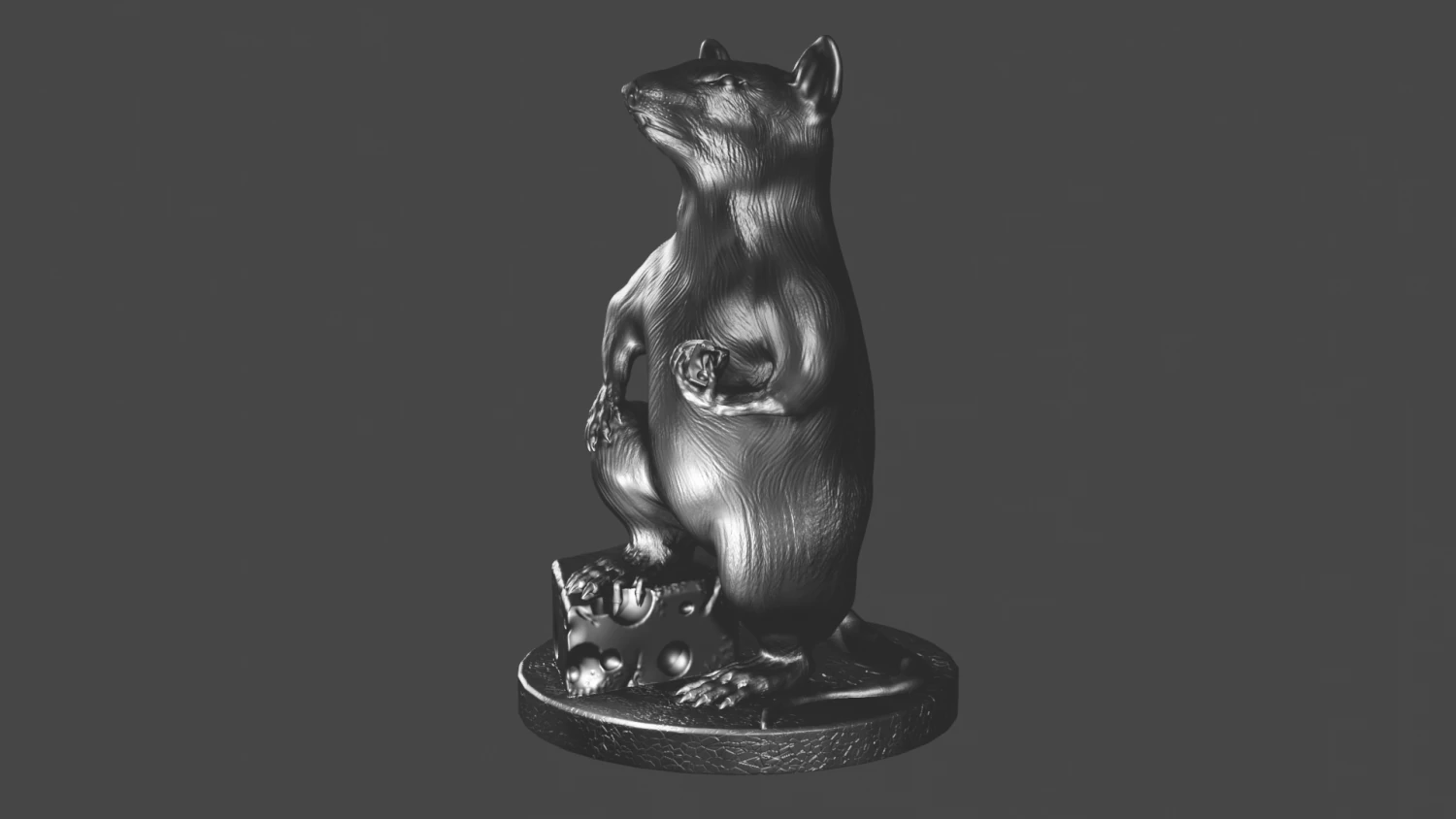 rat with cheese 3D Model .c4d .max .obj .3ds .fbx .stl .blend 