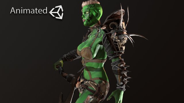 orc warrior woman 3D Model .c4d .max .obj .3ds .fbx .stl .blend 
