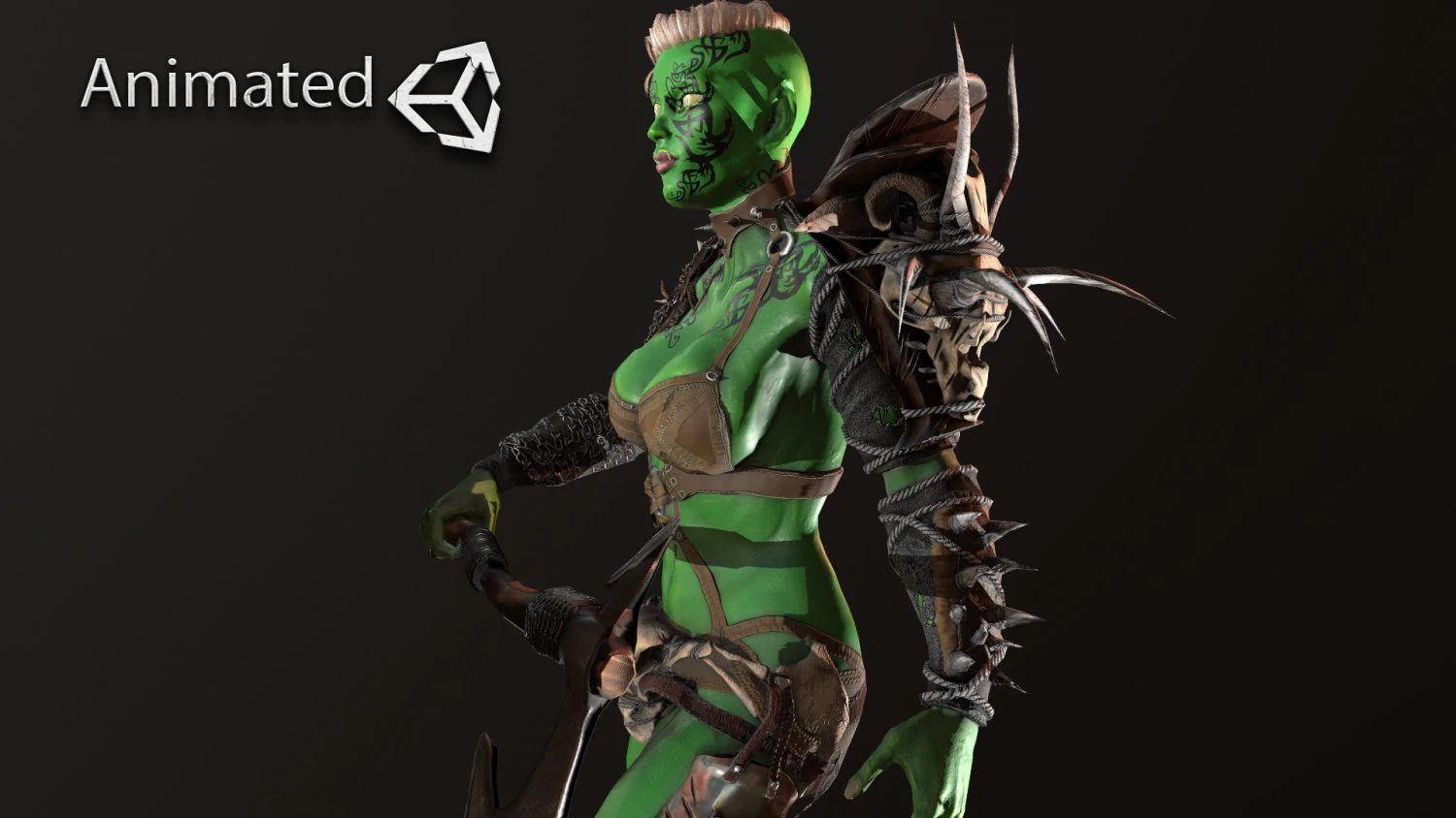 orc warrior woman 3D Model .c4d .max .obj .3ds .fbx .stl .blend