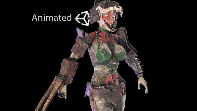 orc woman in wood 3D Model .c4d .max .obj .3ds .fbx .stl .blend 