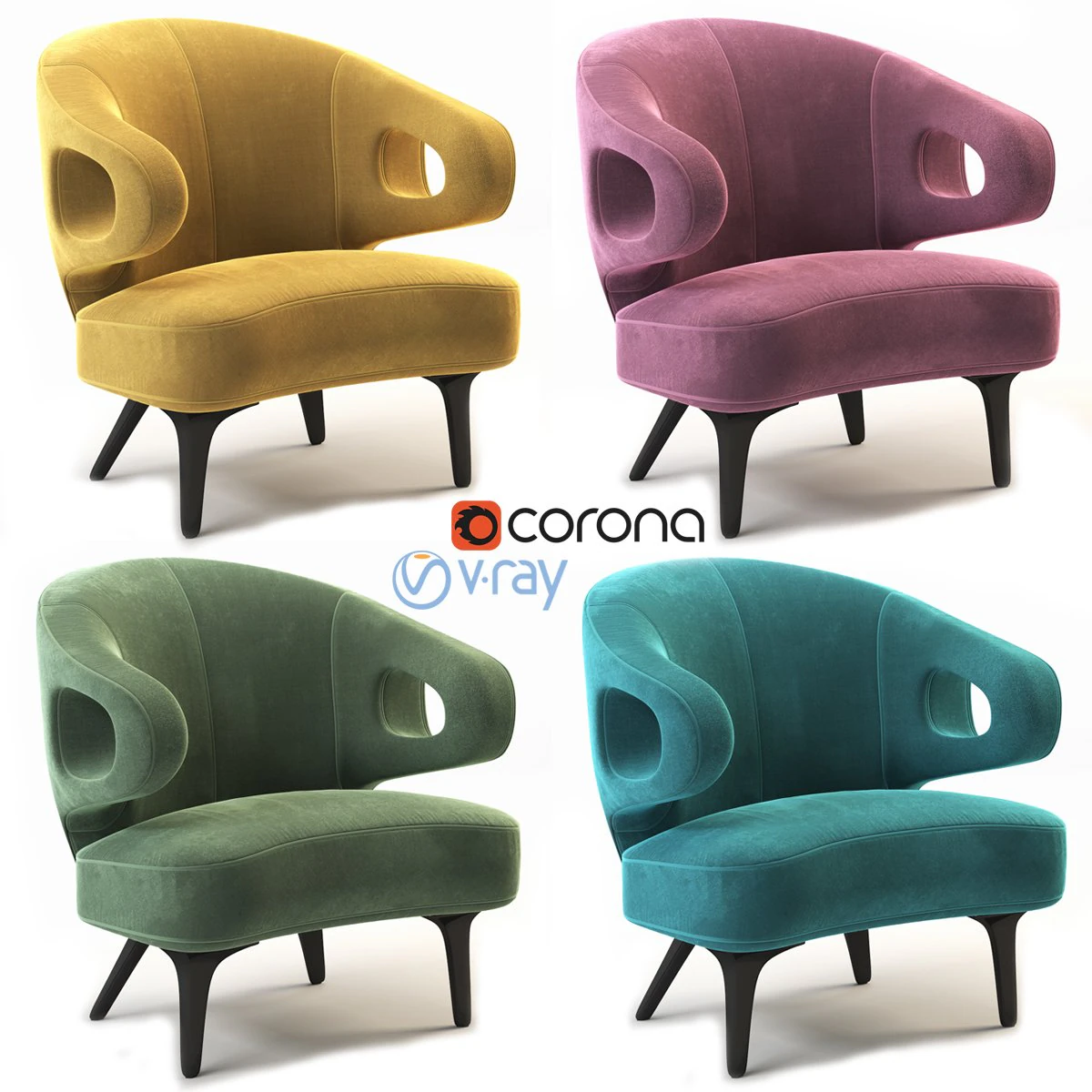 radan arm chair 3D Model .c4d .max .obj .3ds .fbx .stl .blend