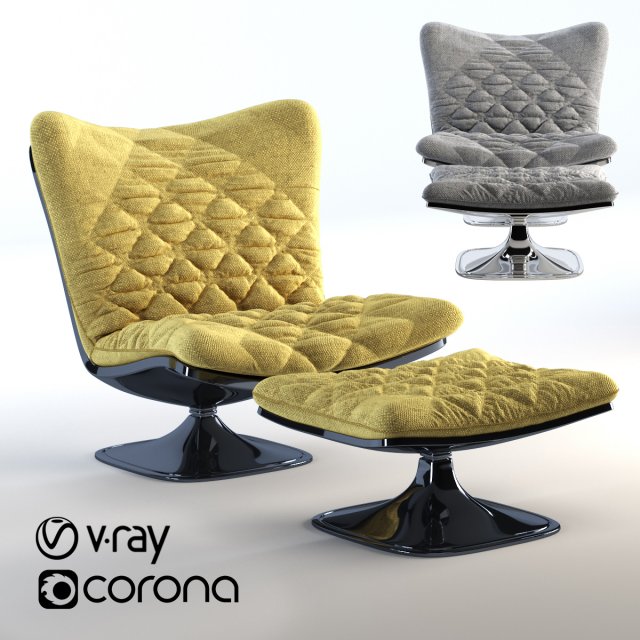 deltoid baxter armchair 3D Модель .c4d .max .obj .3ds .fbx .stl .blend