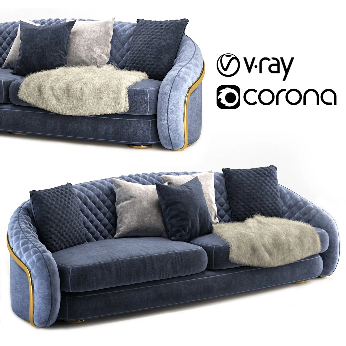 cantori portofino sofa 3D Model .c4d .max .obj .3ds .fbx .stl .blend 