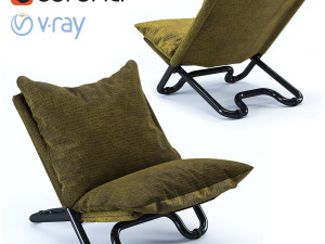 cross low london arm chair 3D Model