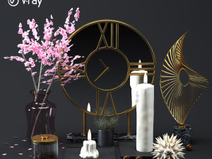 decoration gold set 001 Modello 3D