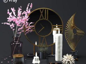 デコレーションゴールドセット001 3Dモデル