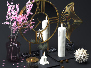 decoration gold set 001 3D मॉडल