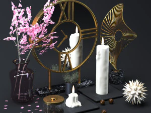 decoration gold set 001 3D Model