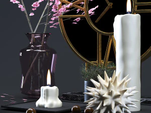 decoration gold set 001 3D Model