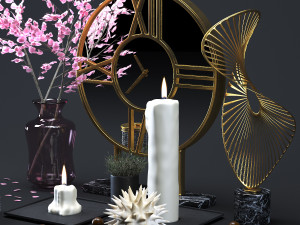 decoration gold set 001 3D मॉडल