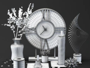 decoration gold set 001 3D Model