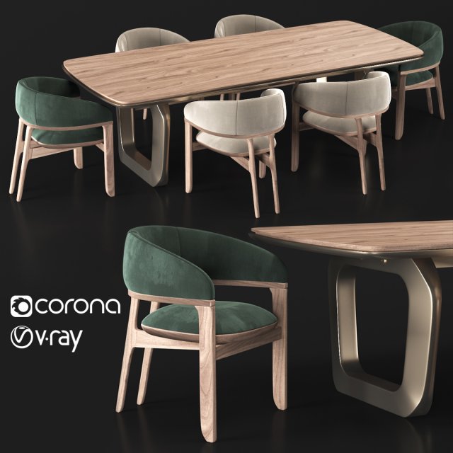 tecni nova 1290 armchair 4221 mesa comedor Modelo 3D .c4d .max .obj .3ds .fbx .stl .blend 