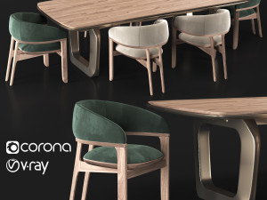 tecni nova 1290 armchair 4221 mesa comedor Modello 3D