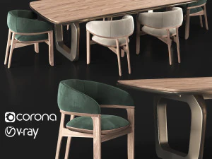 poltrona tecni nova 1290 4221 mesa comedor Modelo 3D