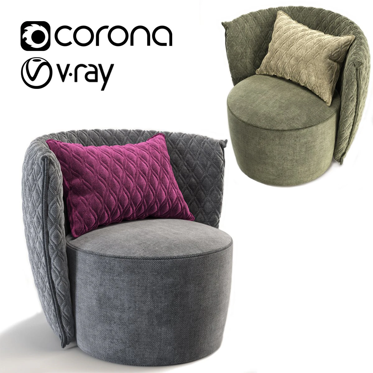 leaf comfortable armchair 3D Model .c4d .max .obj .3ds .fbx .stl .blend 