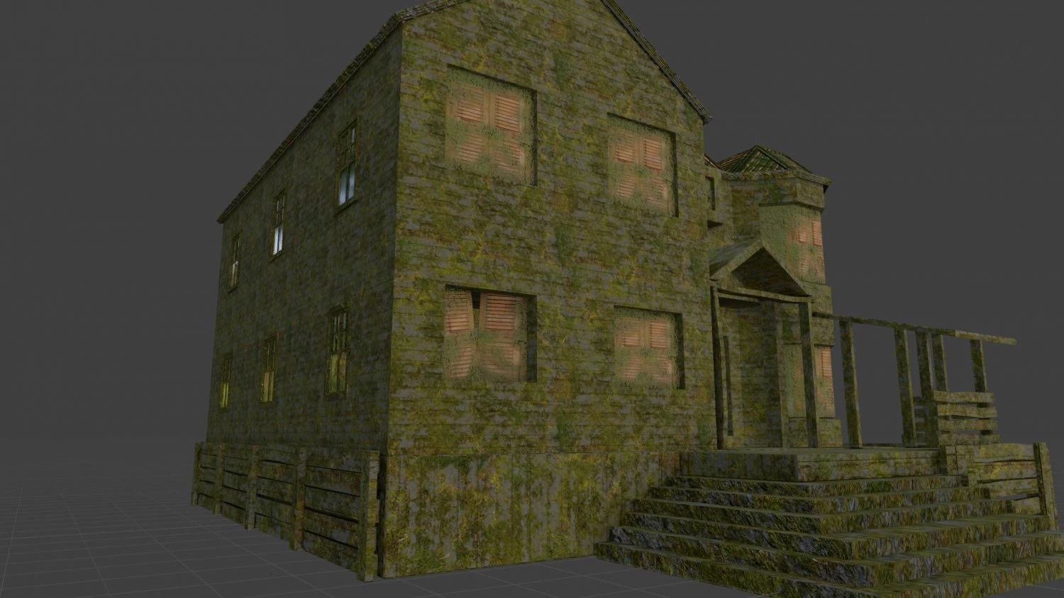 abandoned wood house 3D Model .c4d .max .obj .3ds .fbx .stl .blend