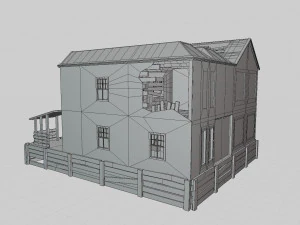 abandoned wood house 3D Model