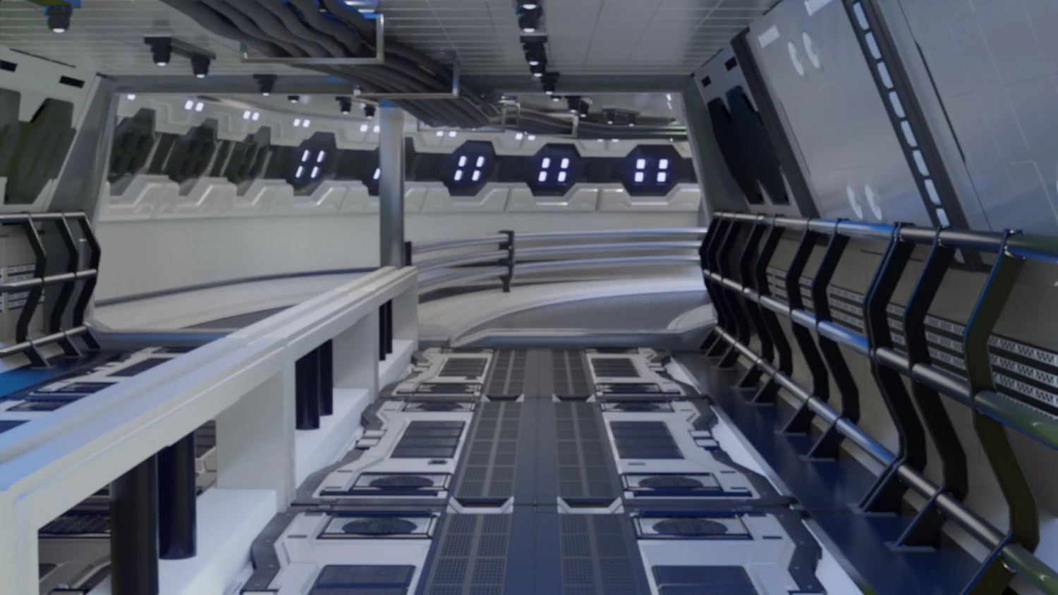 scifi corridor 3D Model .c4d .max .obj .3ds .fbx .stl .blend