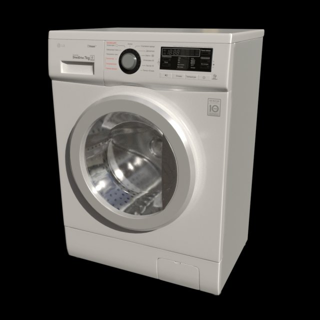 washing machine lg f1296hds3 Modello 3D .c4d .max .obj .3ds .fbx .stl .blend
