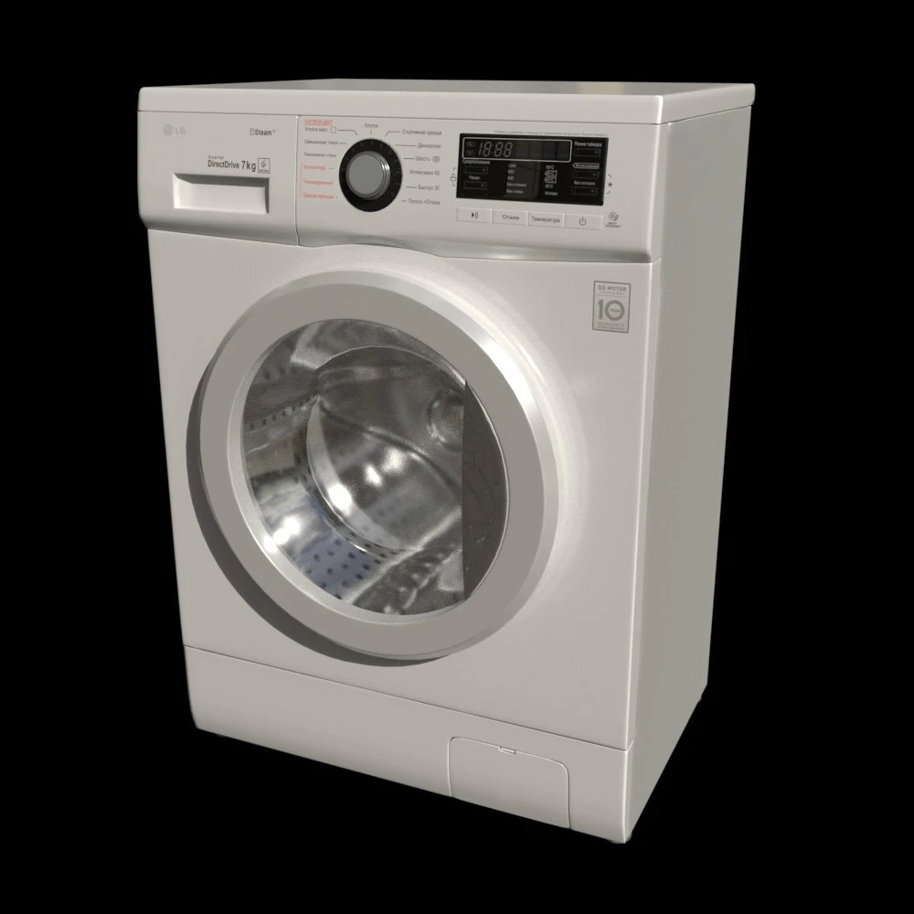 washing machine lg f1296hds3 3D Model .c4d .max .obj .3ds .fbx .stl .blend 