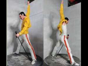 Figurine Freddie Mercury Reine 3D Modèles 3D en vedette