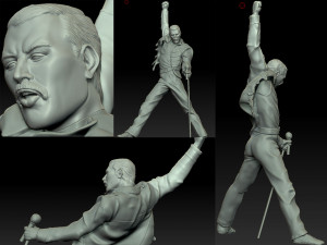 Freddie Mercury Queen Figure 3d Modello di stampa 3D