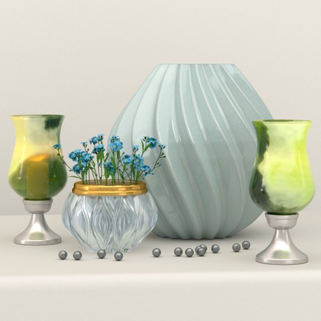 decorative set forget-me-nots Modèle 3D .c4d .max .obj .3ds .fbx .stl .blend 