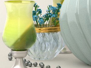 decorative set forget-me-nots Modèle 3D
