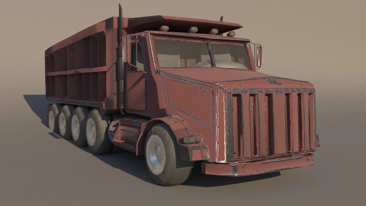 dump truck peterbilt 357 3D Model .c4d .max .obj .3ds .fbx .stl .blend