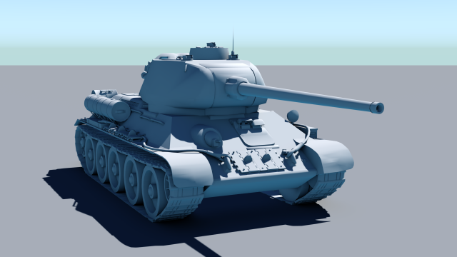t-34-85 without textures 3D Модель .c4d .max .obj .3ds .fbx .stl .blend 