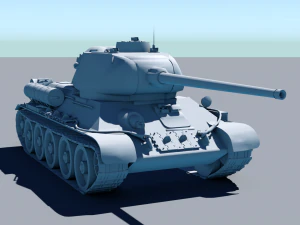टी-34-85 बिना बनावट के 3D मॉडल