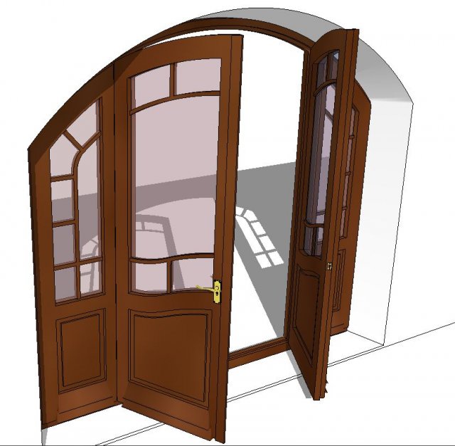 double door 3D Model .c4d .max .obj .3ds .fbx .stl .blend 