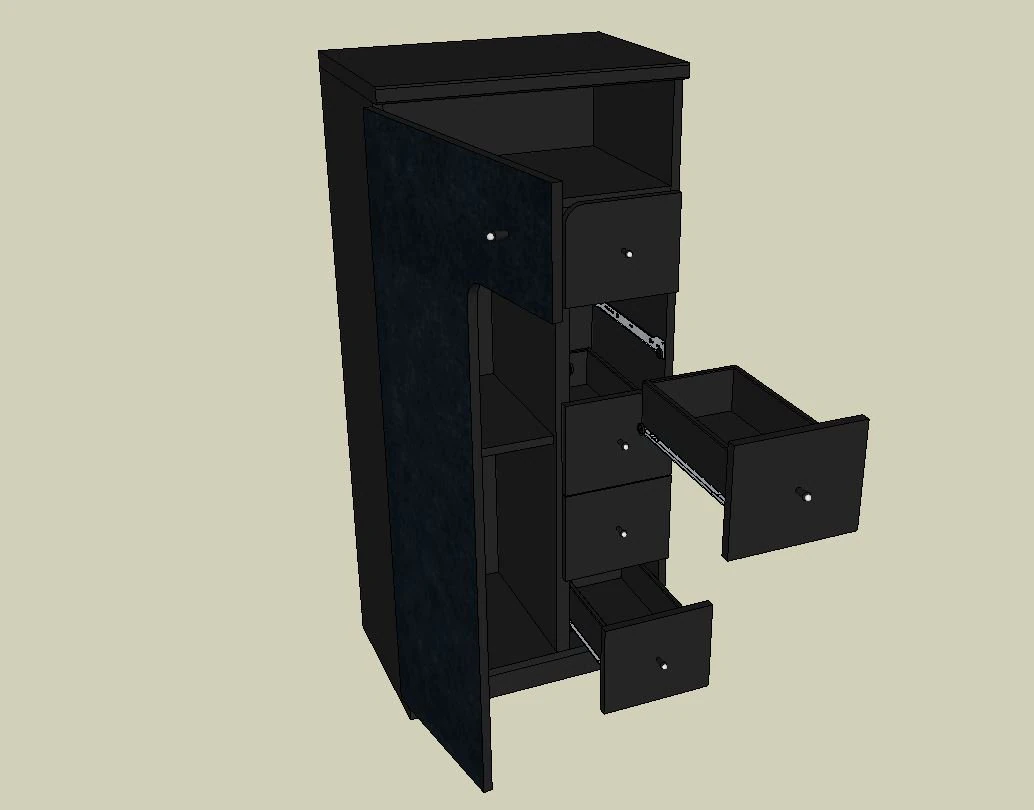 modern cabinet 3D Model .c4d .max .obj .3ds .fbx .stl .blend 