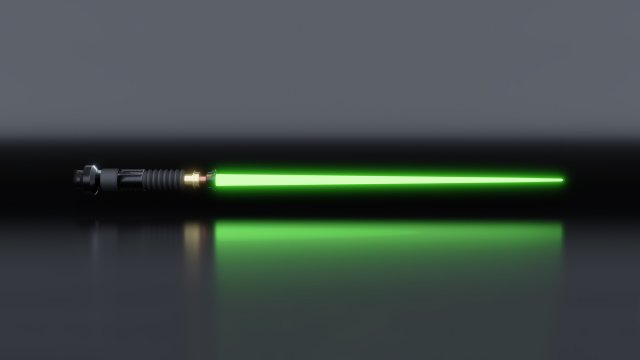 green lightsaber 3D Model .c4d .max .obj .3ds .fbx .stl .blend 