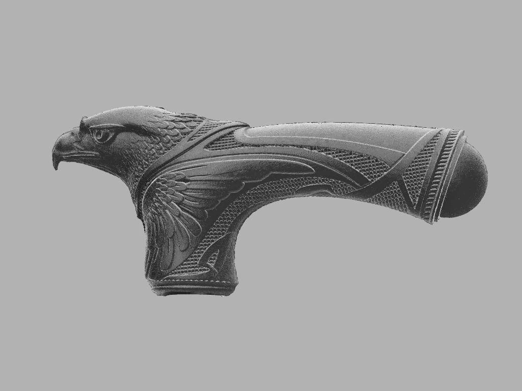 eagle cane handle 3D Model .c4d .max .obj .3ds .fbx .stl .blend 