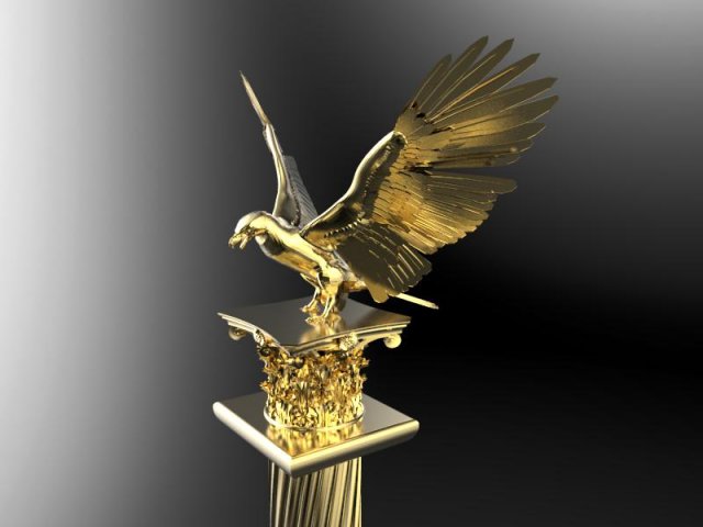 golden eagle 3D 打印模型 .c4d .max .obj .3ds .fbx .stl .blend 