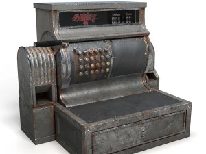 旧收银机 3D 模型