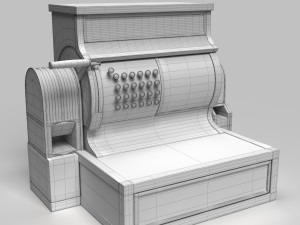 old cash register Model 3D