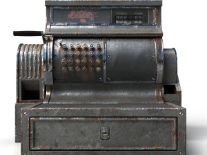 old cash register Model 3D