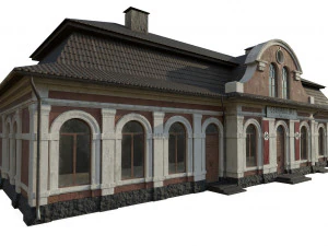 budynek stacji Model 3D
