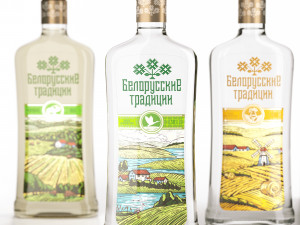 belarussian vodka 6 bottles 3D Model